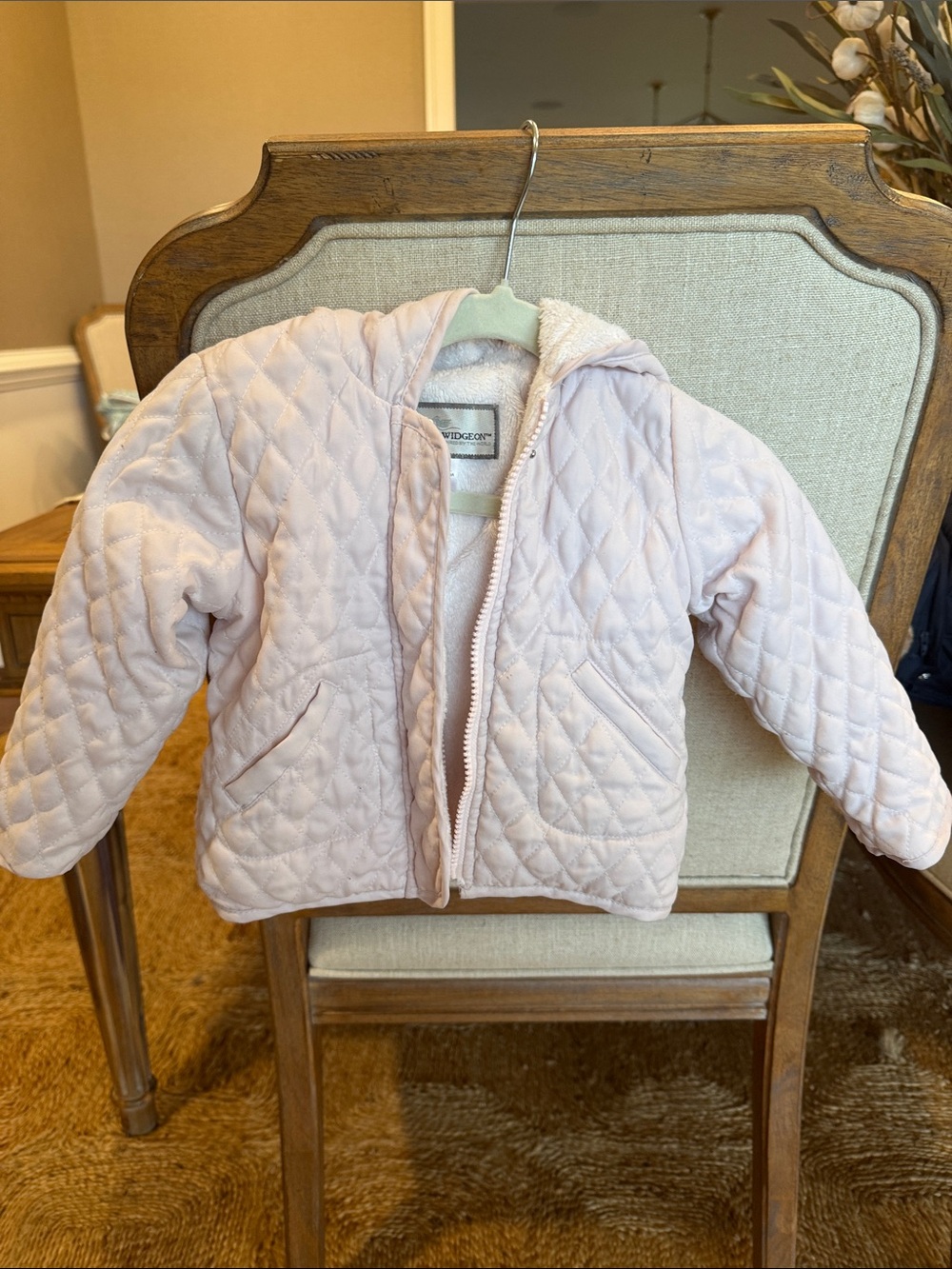 American Widgeon Girls' Quilted Hooded Puffer Jacket - Light Pink - Picture 1 of 5